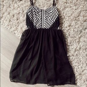 Black and White stripped mini dress